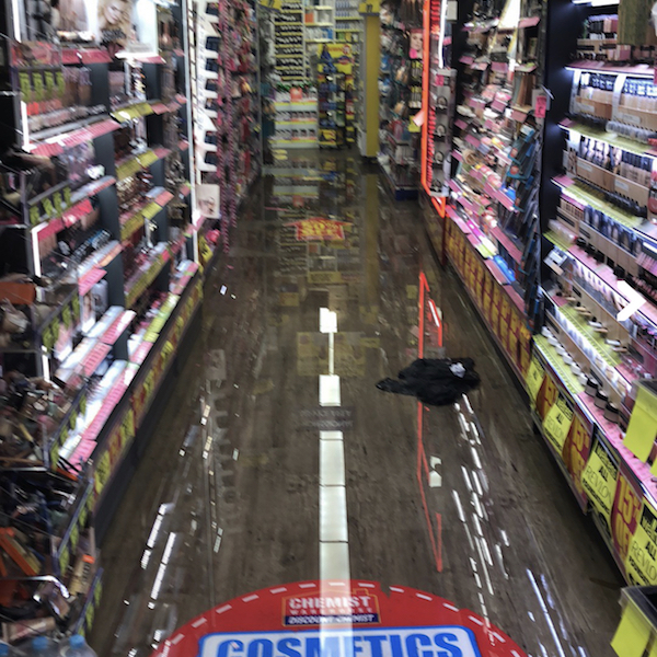 Water Damage at Chemist Warehouse before CRS Australia fixing